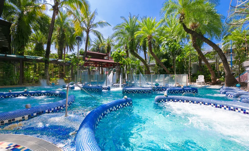 Yilan: Zhongguan Jiaoxi Hotel - Hot Spring Water World SPA (public hot spring) & guest room hot spring room voucher for two persons