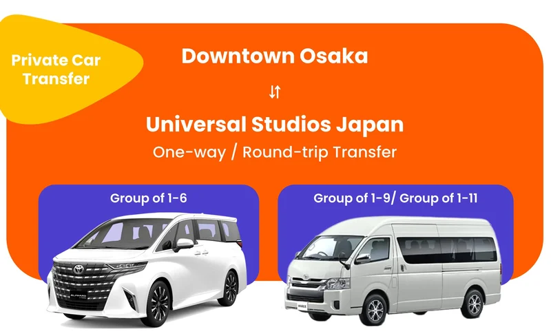 Osaka Private Transfer to or from Universal Studios Japan