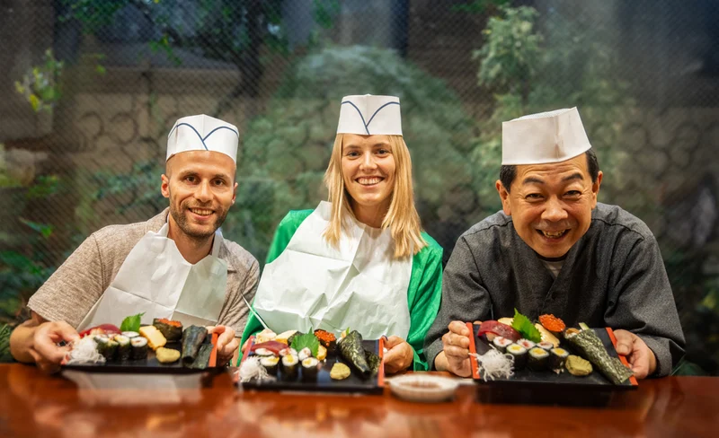 Sushi making class at a century-old sushi restaurant in Tokyo