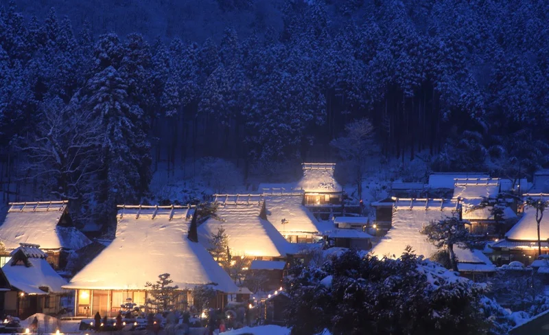 Kyoto Miyama Snow Lantern Festival 1 Day Bus Tour from Osaka
