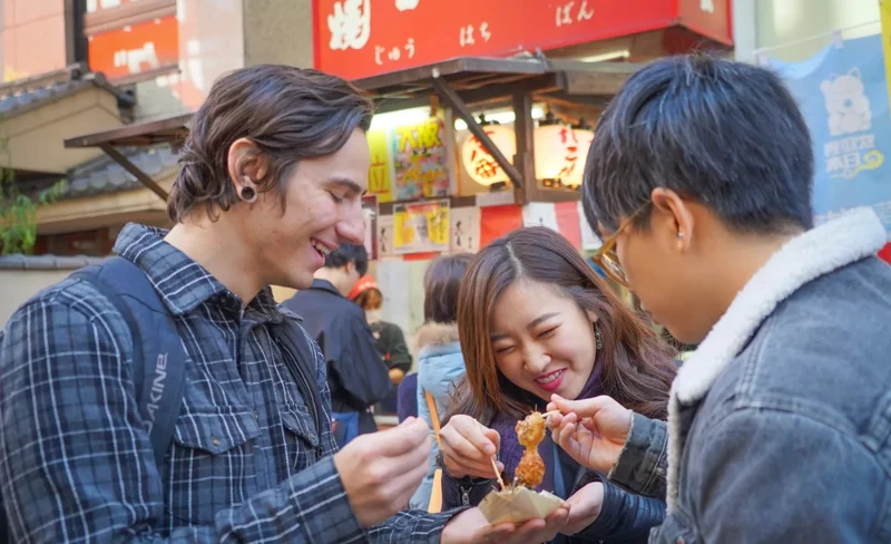 Osaka Local Foodie Walking Tour in Dotonbori and Shinsekai