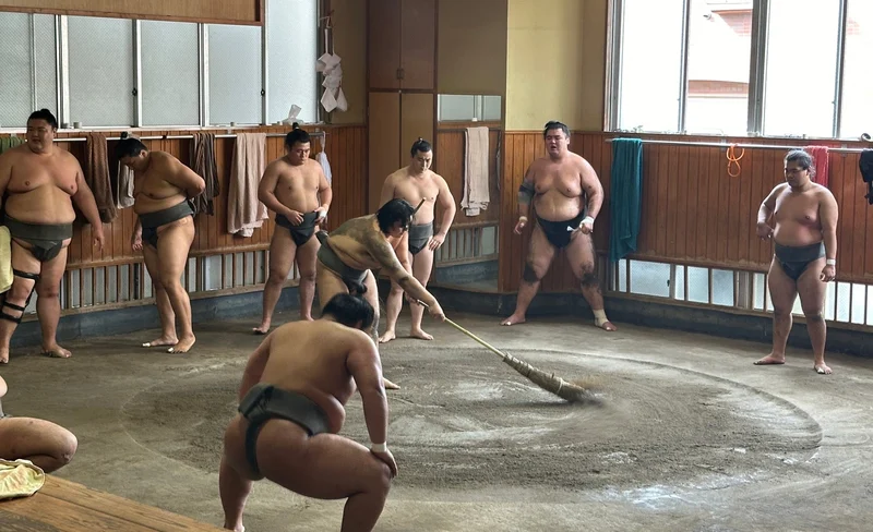 Morning practice tour and commemorative photo experience at Sumo Takasago Stable (Asakusa)