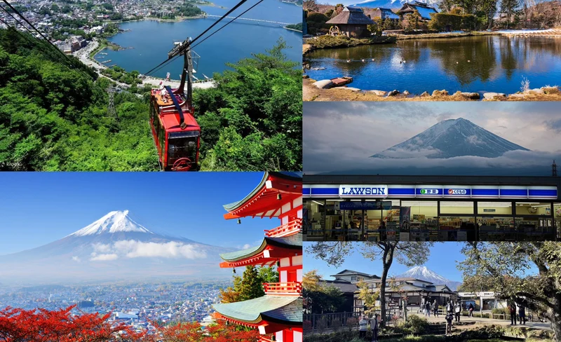One-day tour to Mount Fuji with internet celebrities｜Kawaguchiko Cable Car & Lawson Convenience Store & Oshino Hakkai & Arakurayama Park (Including Cable Car Ticket & Free Fuji Spring Kusa Mochi)