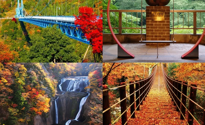[Ibaraki's Three Famous Fall Foliage Viewing Spots] Fukuroda Falls + Ryujin Suspension Bridge + Hananuki Gorge Day Tour