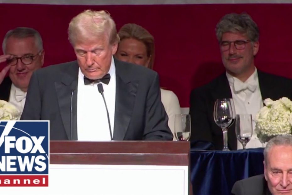 Trump roasts Harris, Dems with Schumer next to him: 'He likes me'