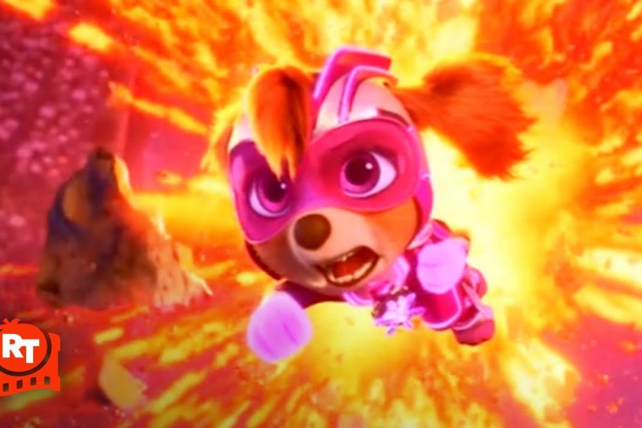 PAW Patrol: The Mighty Movie (2023) - Skye Fights the Meteors Scene | Movieclips