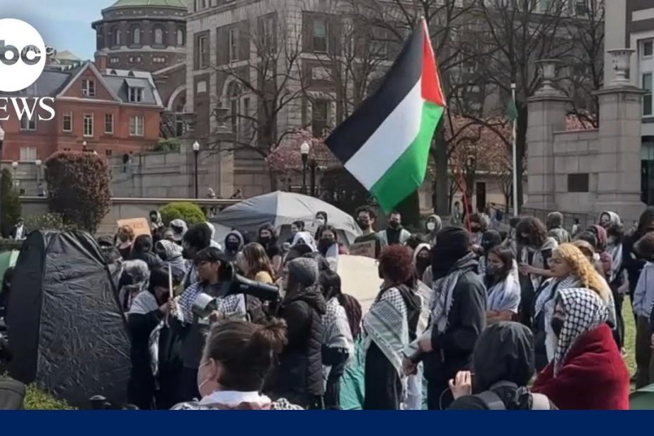 Students hold pro-Palestinian protest at Columbia University after president's congressional hearing