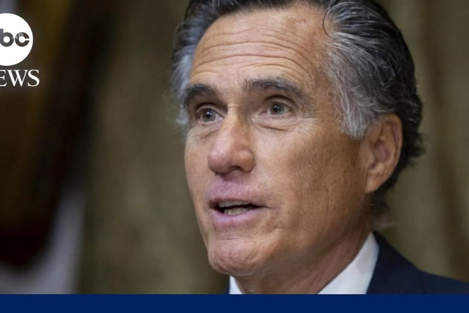 Sen. Mitt Romney won't seek reelection in 2024 | ABCNL
