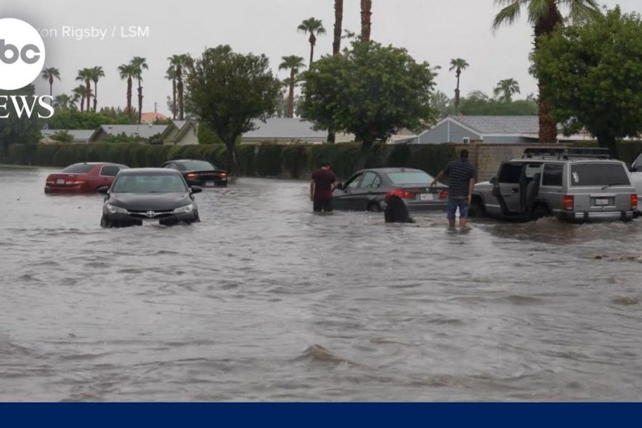 California reels from rare tropical storm