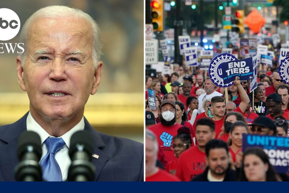 Biden to make history as first president to walk picket line in auto workers’ strike l GMA