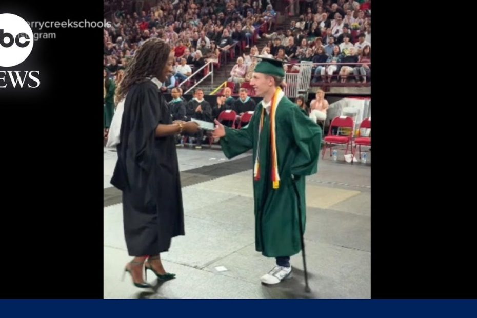 Paralyzed high school student Nobel Haskell walks to accept diploma l WNT