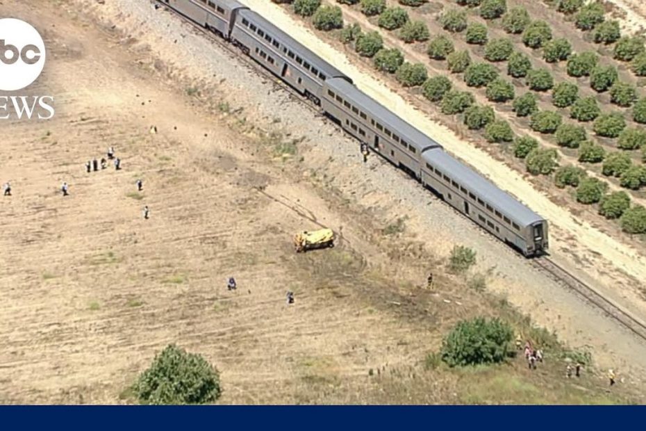 Amtrak train derails after crashing into water truck