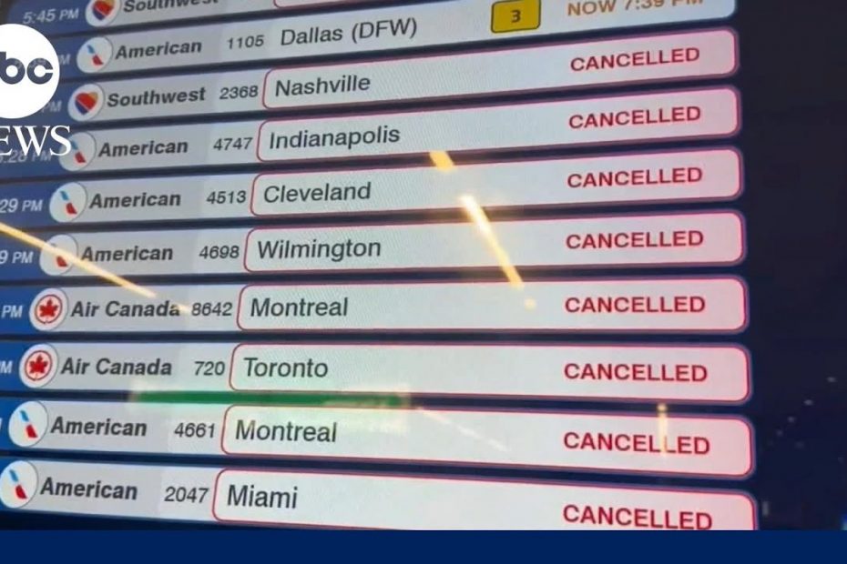 At least 2,100 flights canceled as bad weather causes travel chaos l GMA