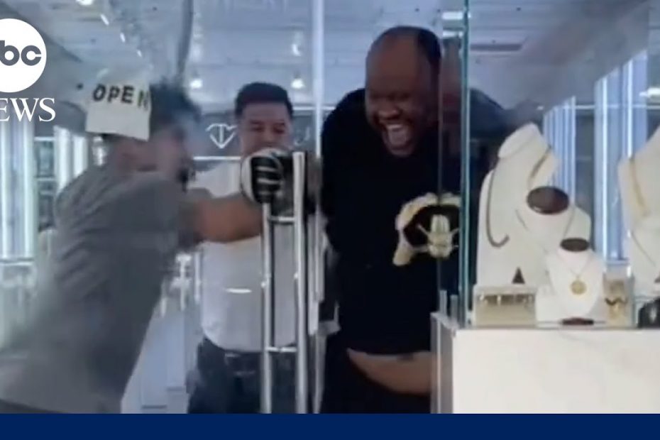 Dramatic moment store owners fend of alleged thief