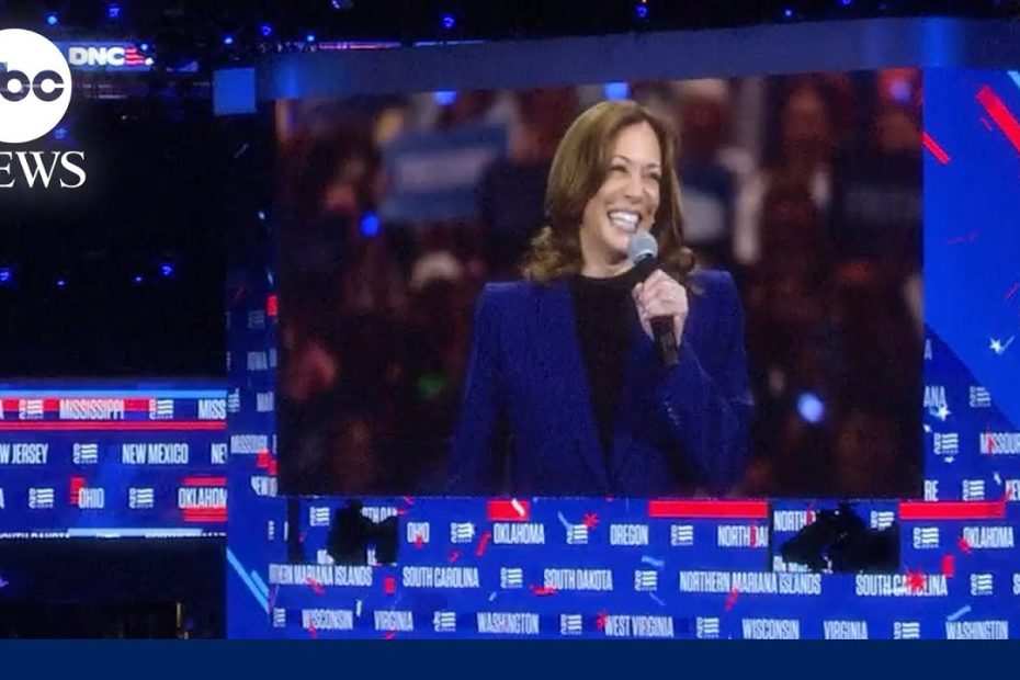 Kamala Harris greeted with raucous applause during virtual DNC appearance