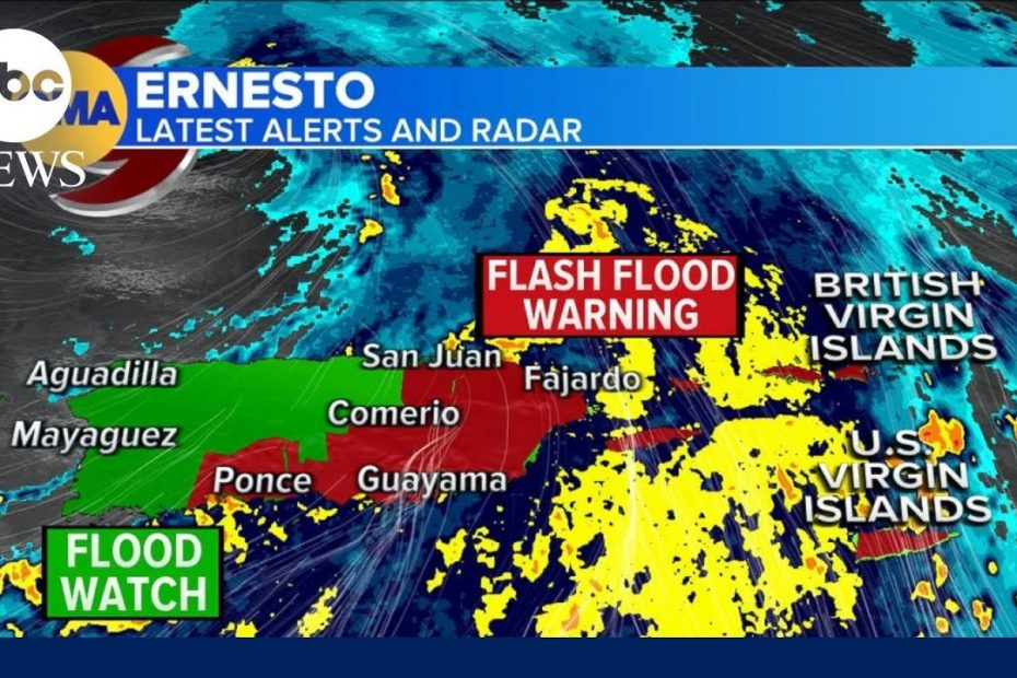 Tropical Storm Ernesto batters Puerto Rico with strong winds, heavy rain