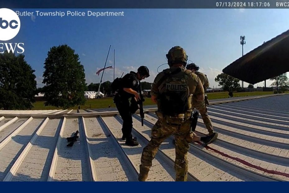 Body camera footage shows moment officer confronted Trump shooter on rooftop