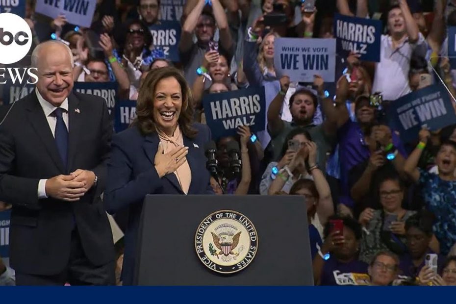 Kamala Harris and Tim Walz take the stage at 1st joint campaign rally
