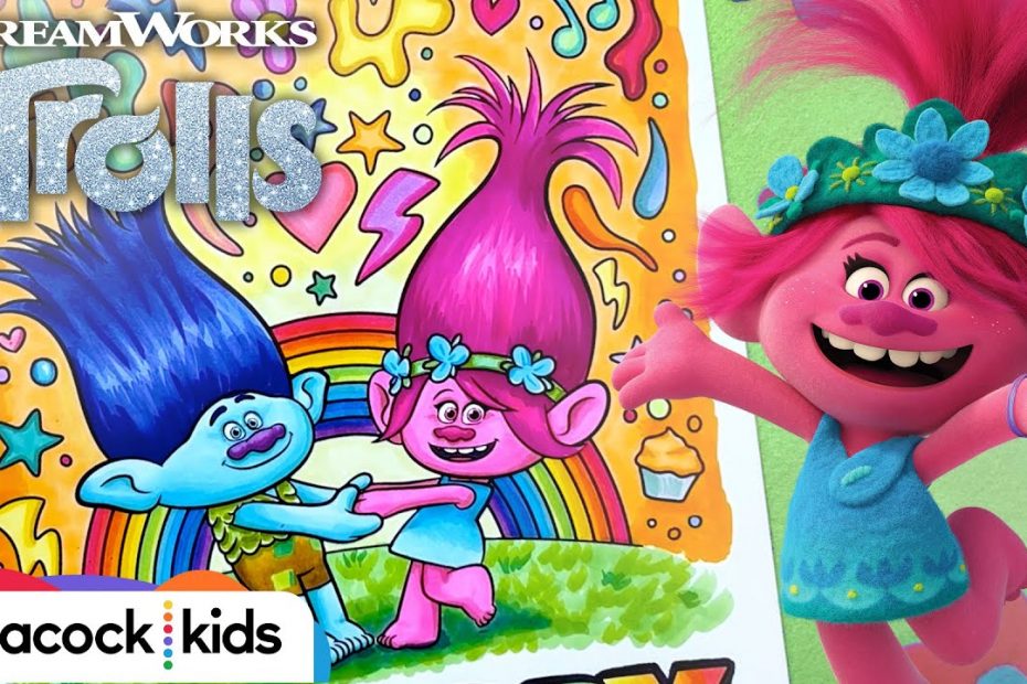SUPER SATISFYING Trolls Coloring | Marker ASMR | TROLLS