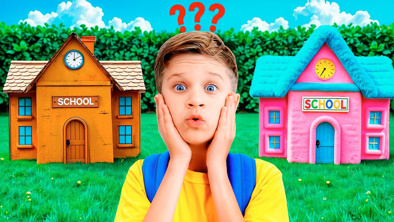Cardboard School VS Fluffy School – Adventure for kids