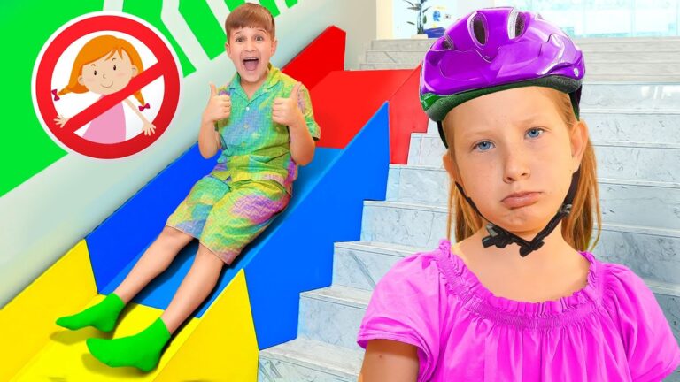Roma and Friends Stair Slide Adventure Safety and Sharing hq720