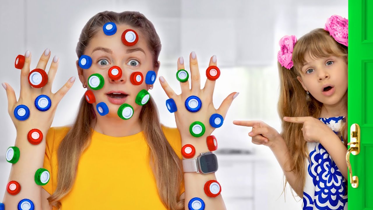Toys Gets Stuck On Mom’s Face | Diana and Roma