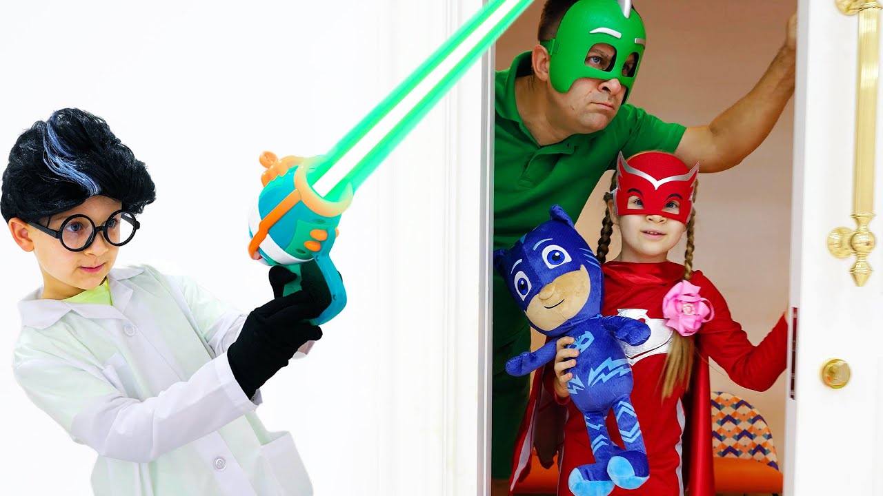 Diana and Roma PJ Masks IRL Pretend Play Adventure