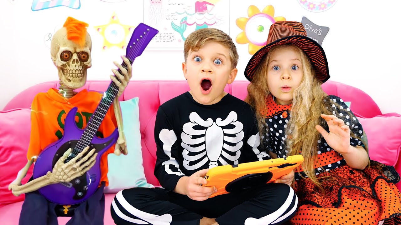 Diana decorates her room for Halloween
