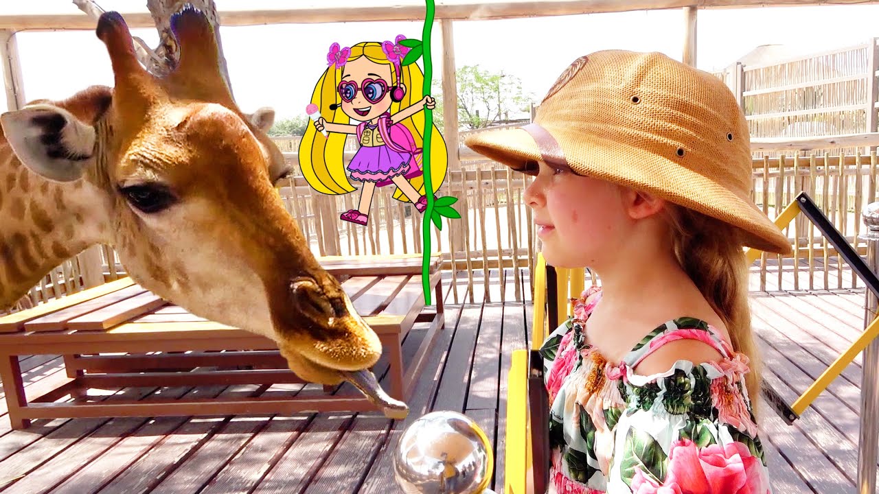 Diana and Roma at the Zoo! Learning about Animals  in Dubai Safari Park