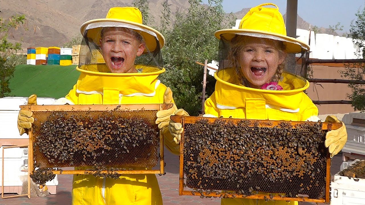 Diana and Roma Learn about Bees, HATTA Honey Bee Garden Tour – Fun family trip