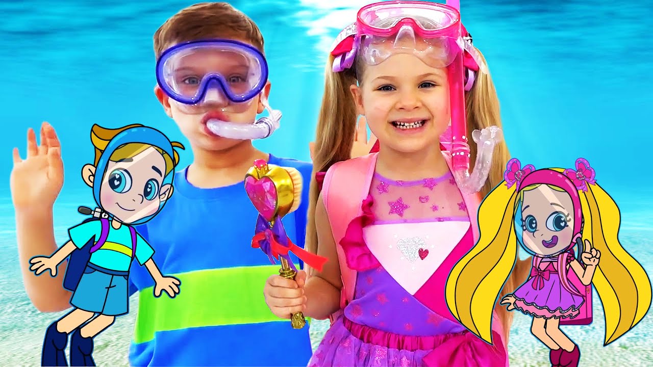 Diana and Roma Funny Swim Story Cartoon for Kids