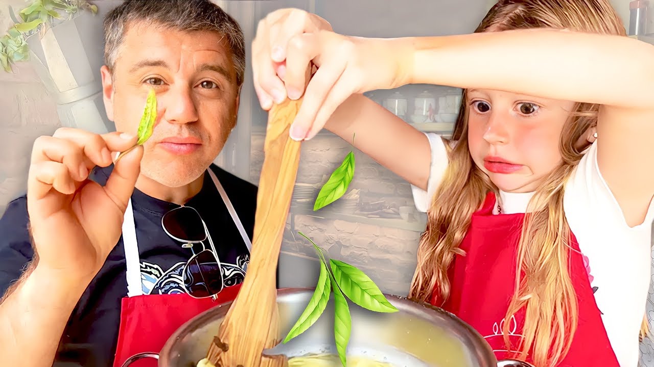 Nastya and Dad learn how to cook pasta in Italy