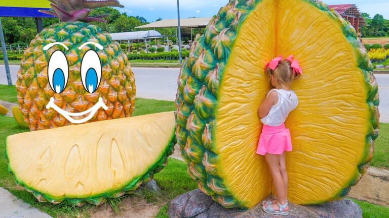 Настя и папа - Учим названия экзотических фруктов Nastya learning names of fruits hq720