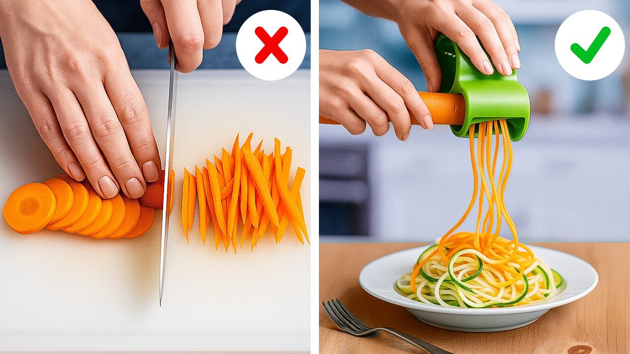 EASY PEEL & CUT VEGGIES!   Must-Try Kitchen Hacks & Gadgets!  ️