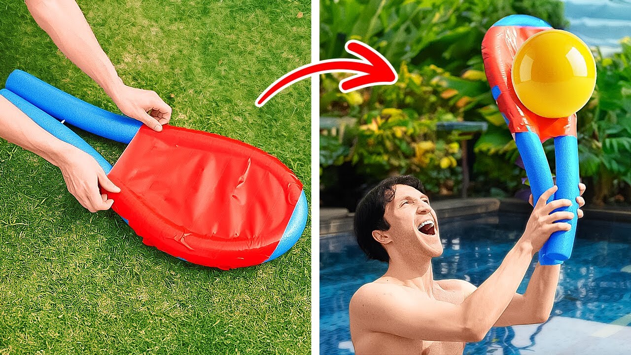 24 HOURS IN THE POOL?! Try These Crazy Pool Hacks Summer & Survival Tricks