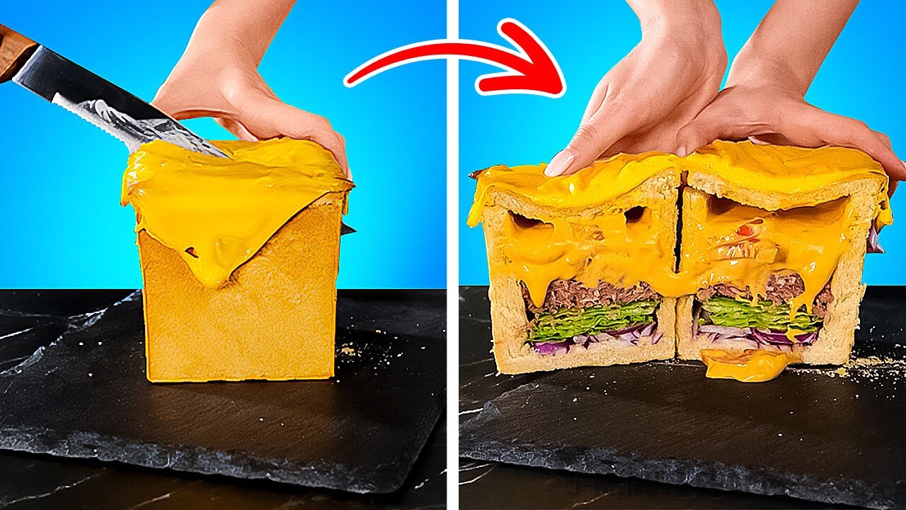 MAKING A PERFECT CUBE BURGER   QUICK AND YUMMY FOOD RECIPES