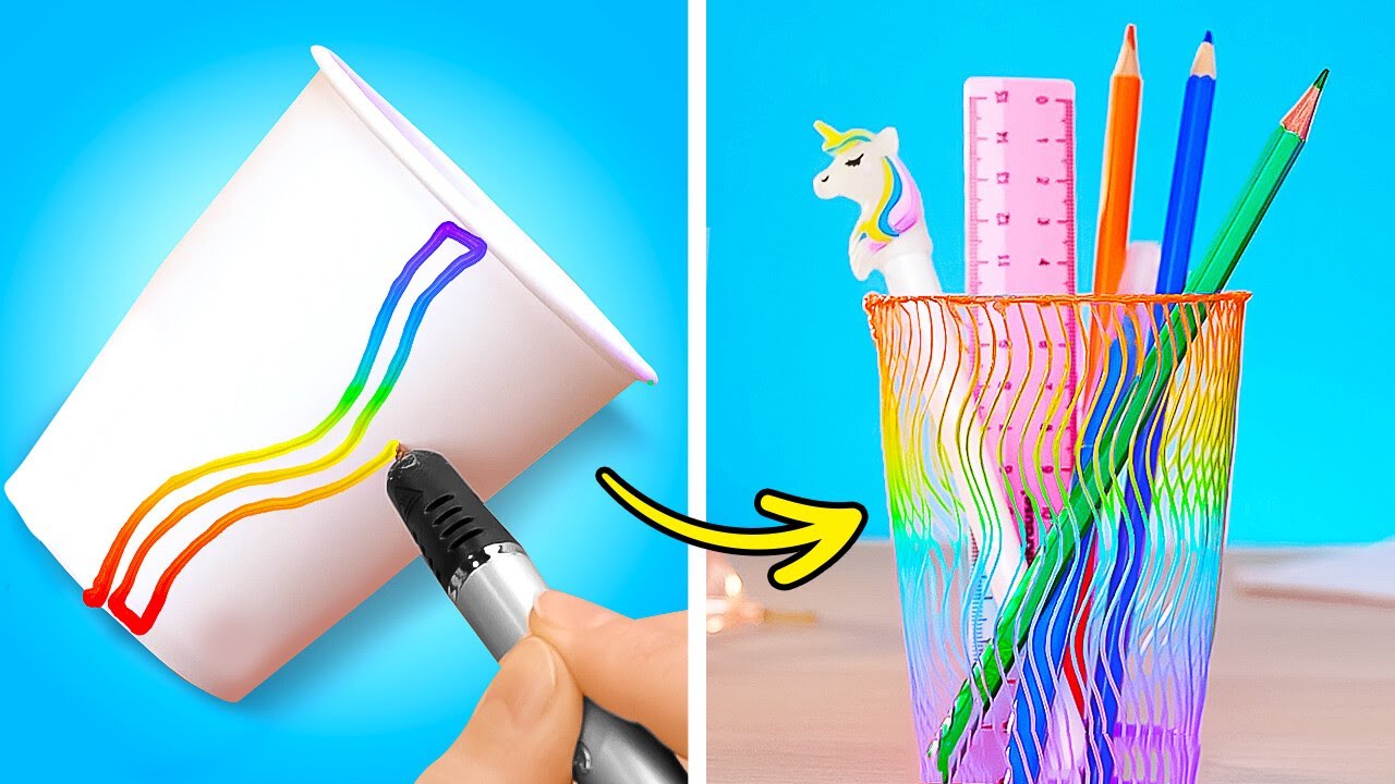 TRANSFORM YOUR SCHOOL SUPPLIES WITH FUN 3D PEN CRAFTS! ✨ ️