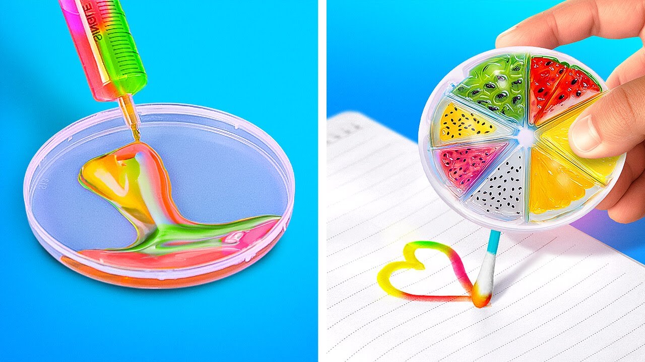 DIY FRUIT PEN   BRIGHT SCHOOL SUPPLIES WITH A TWIST!!