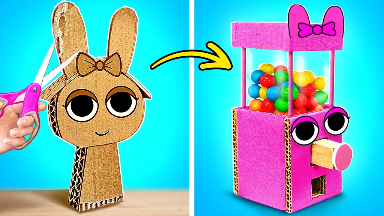 DIY CARDBOARD SPRUNKI CANDY MACHINE   PAPER CRAFTS FOR YOU