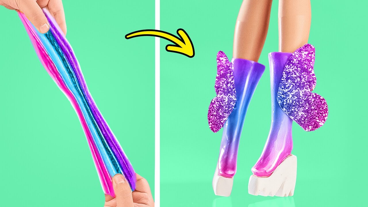 MAKE THESE CUTE BARBIE SHOES   FUN DOLL CRAFTS & HACKS