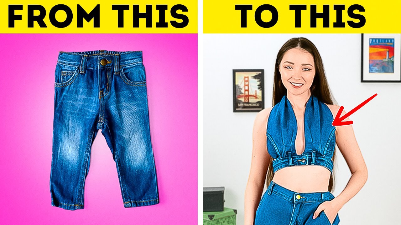 TRENDY WAYS TO REUSE OLD JEANS   FASHION TIPS & TRICKS