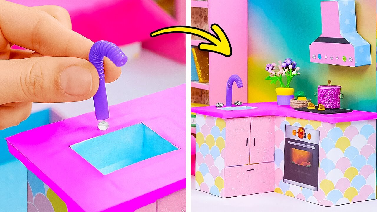 ADORABLE MINIATURE CRAFTS   DIY MINIATURE KITCHEN SET