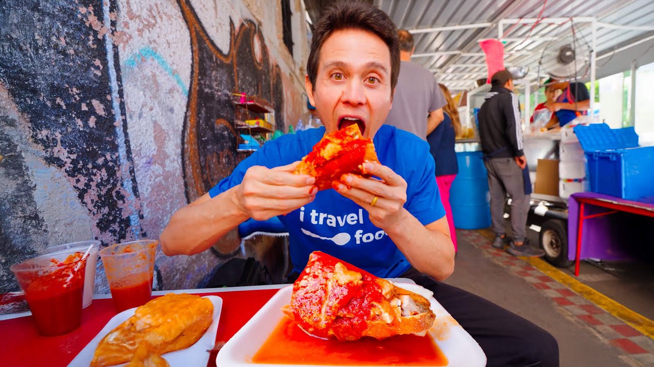 Mexican Street Food!!  ️ SPICY DROWNED SANDWICHES in Guadalajara, Mexico!!