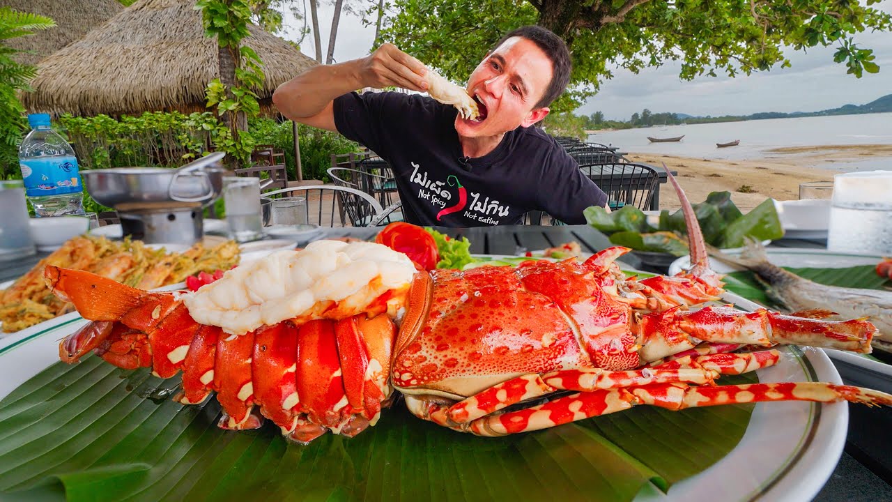 Best Seafood in Phuket!!   GIANT LOBSTER + Crab Curry in Phuket, Thailand!!