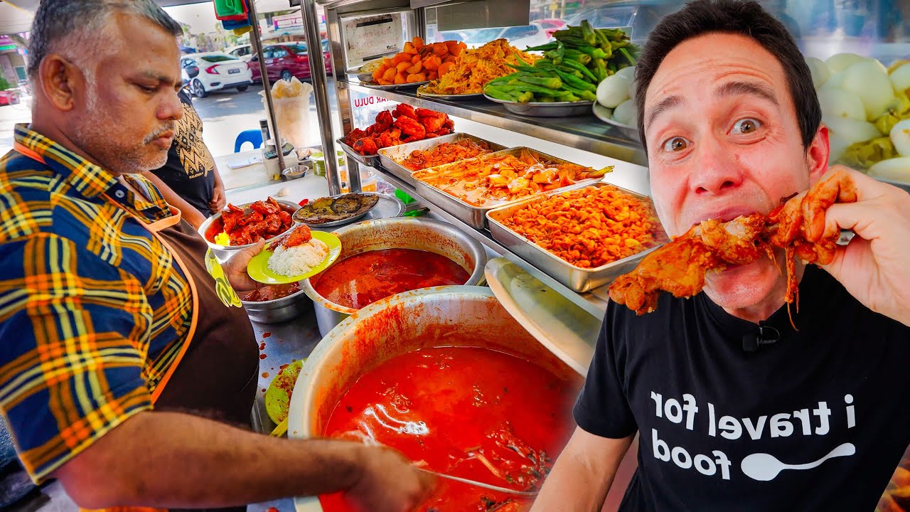 14 Hours Eating Best INDIAN STREET FOOD in Penang, Malaysia!!