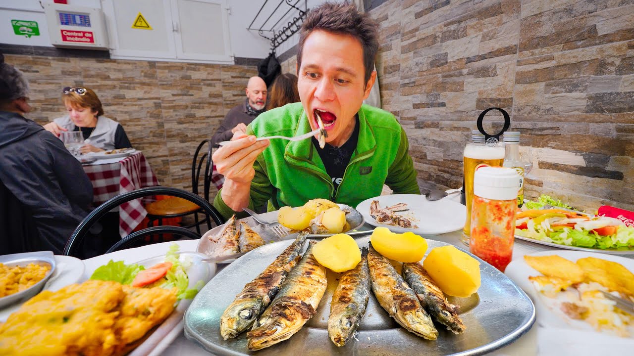 7 Must-Eat Portuguese Foods!!   SARDINES + Egg Tarts in Lisbon, Portugal!