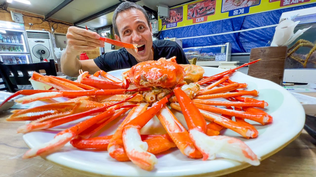 Red Snow Crab!!   GIANT CRAB RAMEN + Street Food in Korean Seafood Capital!