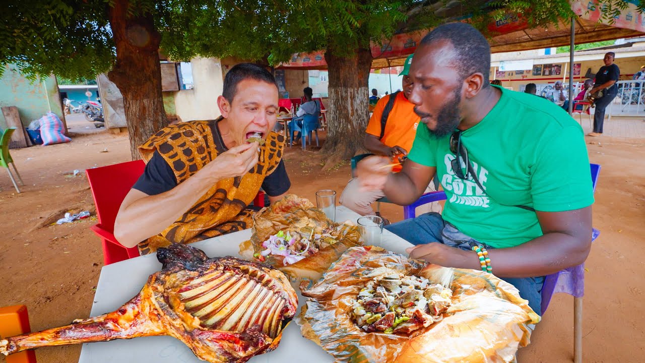 Mutton BBQ on the Street!! AFRICAN STREET FOOD – Choukouya in Côte d’Ivoire!!