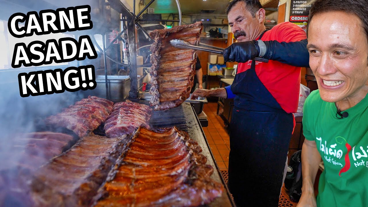 Mexican Street Food – CARNE ASADA KING!!   Mexican Steak, Ribs, and Quesadillas!!