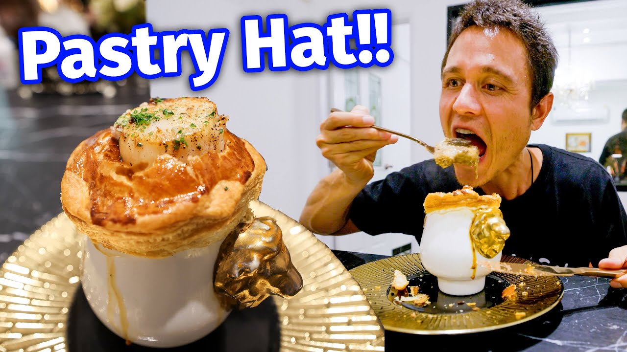 Giant Scallop PASTRY HAT!!    27 Year Old Chef Cooks FRENCH FOOD in a Warehouse!!